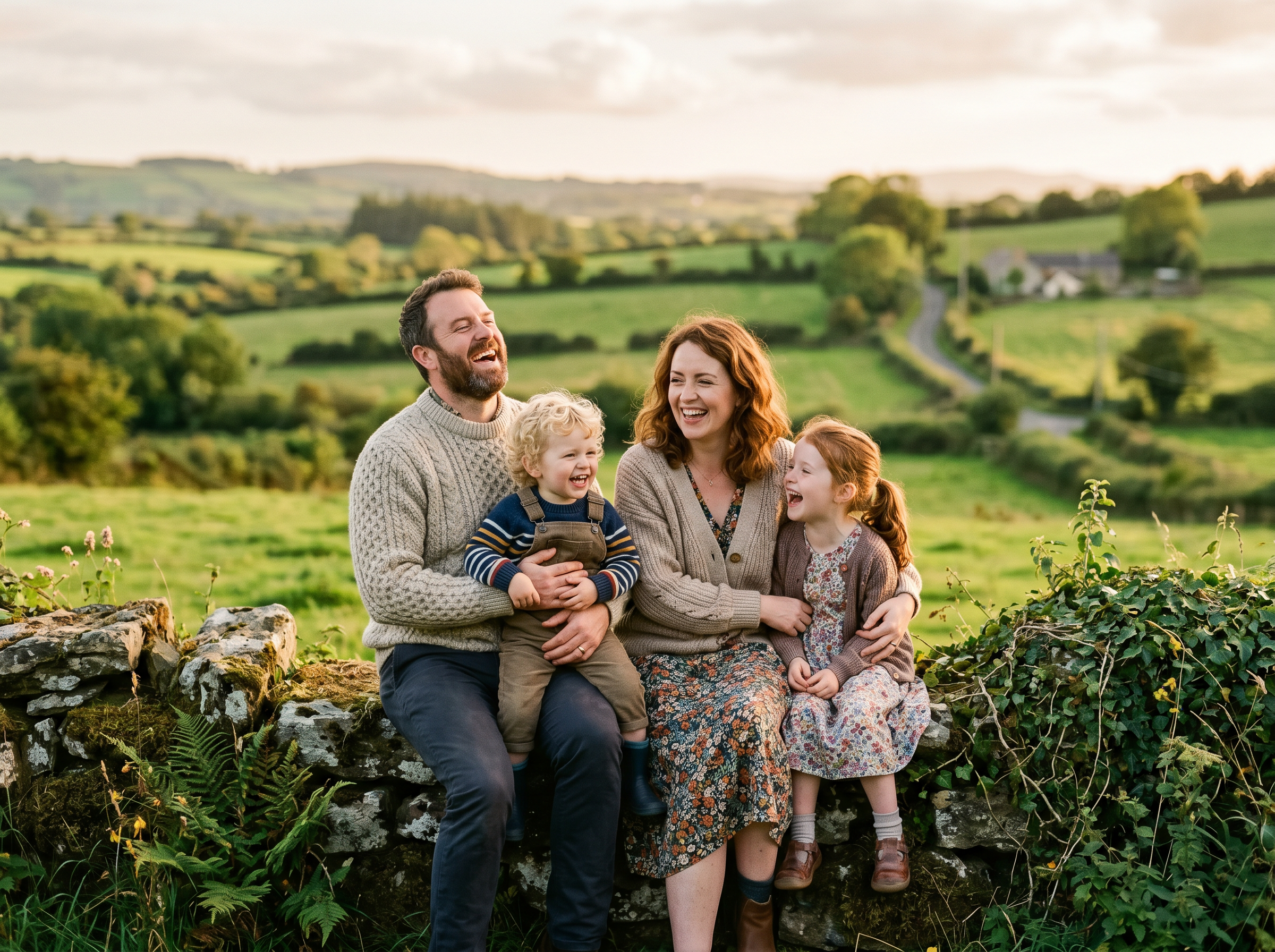 Irish family portrait in Wexford countryside