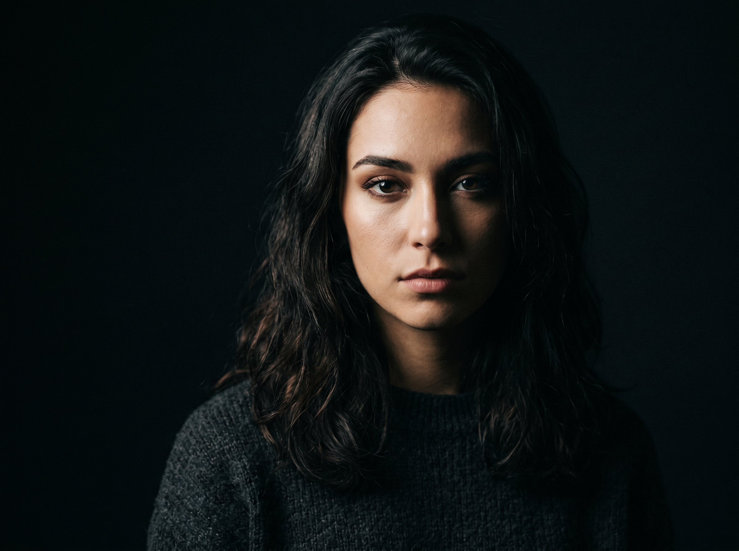 Portrait in studio lighting