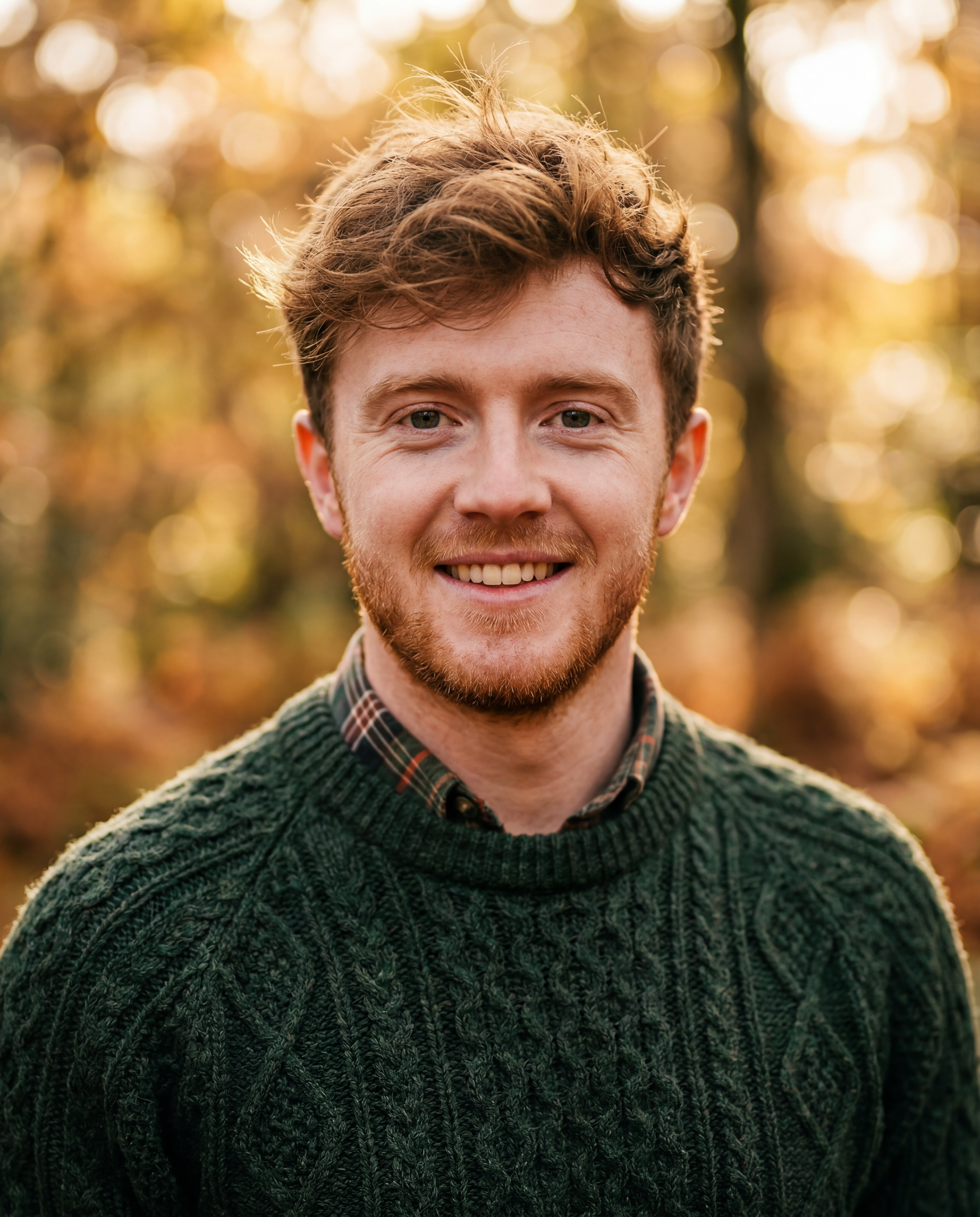 Close-up portrait in natural woodland light